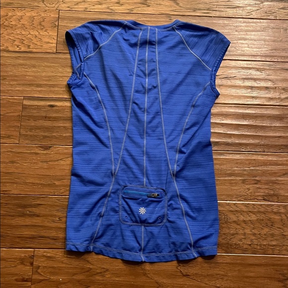 Athleta Pacifica Cap Sleeve 1/4 Zip Athletic Top in Blue Size S - Picture 2 of 8